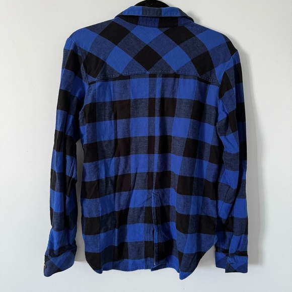 Columbia Blue Black Buffalo Plaid Flannel Shirt Men’s Medium-cabincore - Picture 2 of 7